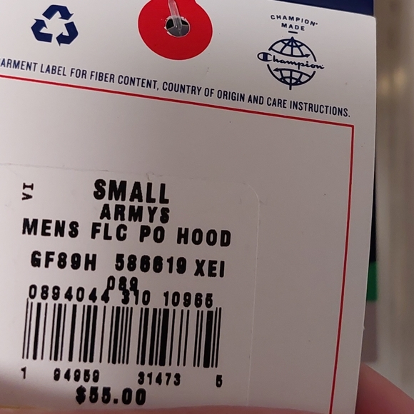 NWT CHAMPION Powerblend Fleece Hoodie Block Camo Logo - Picture 5 of 8